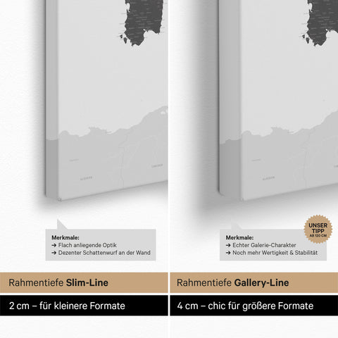 Italy Push Pin Map TRAVEL® – Light Gray