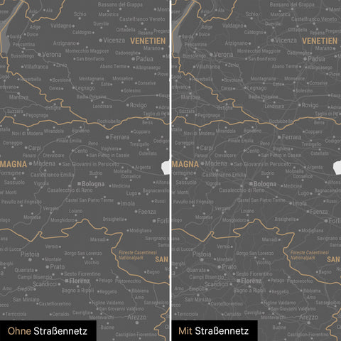 Italy Push Pin Map TRAVEL® – Light Gray