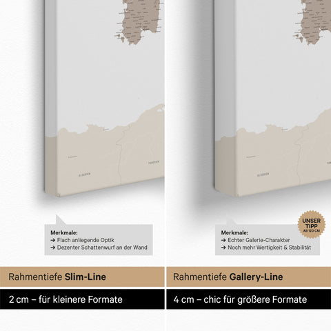 Italy Push Pin Map TRAVEL® – Multicolor Beige