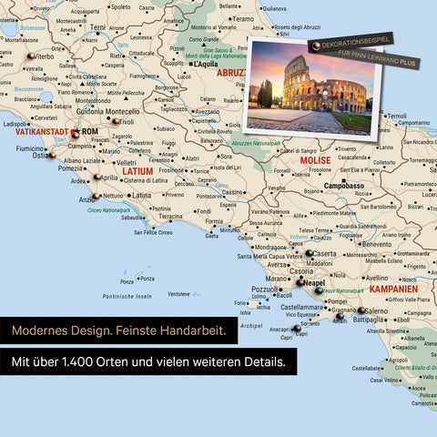 Italy Push Pin Map TRAVEL® – Multicolor Classic