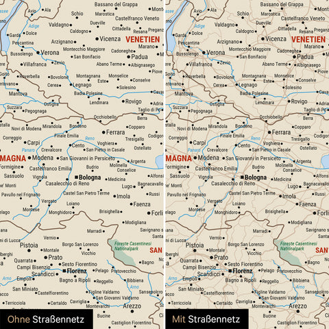 Italy Push Pin Map TRAVEL® – Multicolor Classic