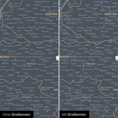 Italy Push Pin Map TRAVEL® – Navy Light