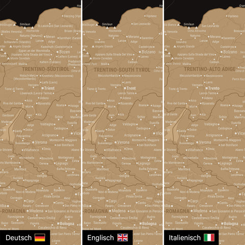 Italy Push Pin Map TRAVEL® – Sonar Black