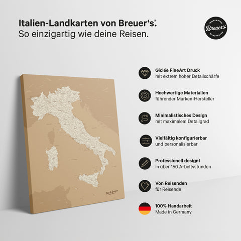 Italy Push Pin Map TRAVEL® – Treasure Gold