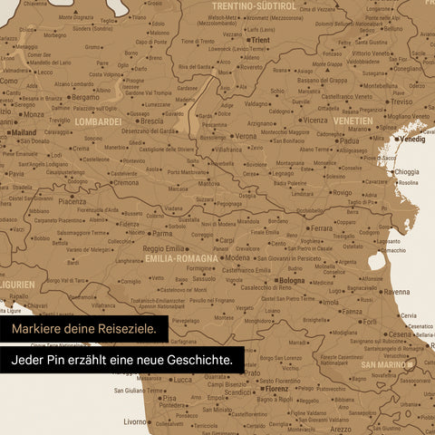 Ausschnitt aus Italien-Karte Poster, erhältlich in 21 Farben
