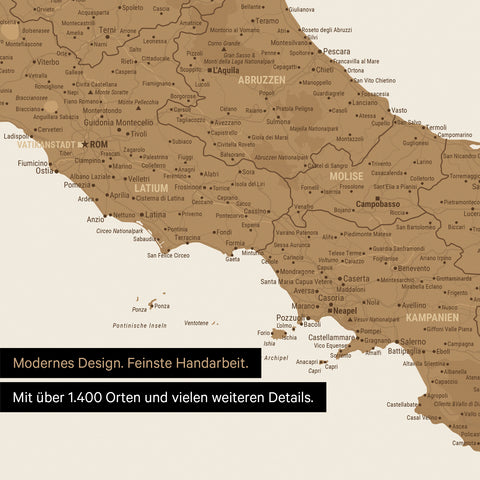 Italië-kaart TRAVEL® Premium Poster – in 21 kleuren