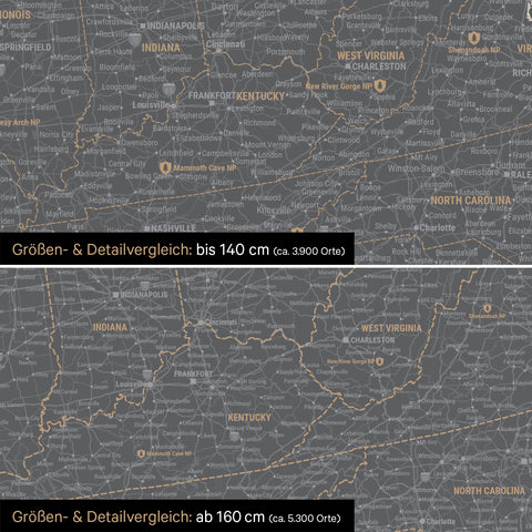 Canada & USA TRAVEL® Map Canvas Push Pin Board – Light Gray