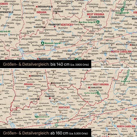 Canada & USA Push Pin Map TRAVEL® (Pinboard) – Multicolor Classic