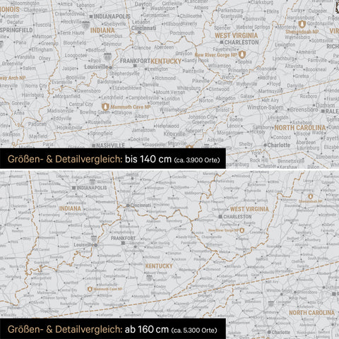 Canada & USA Push Pin Map TRAVEL® (Pinboard) – Dark Black