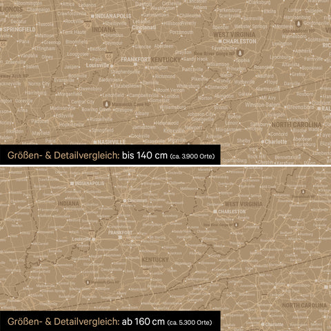 Canada & USA Push Pin Map TRAVEL® (Pinboard) – Sonar Black