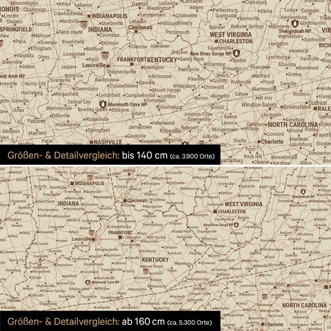 Canada & USA Push Pin Map TRAVEL® (Pinboard) – Treasure Gold