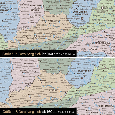 Canada & USA Push Pin Map TRAVEL® (Pinboard) – Multicolor Atlas (Political Map)