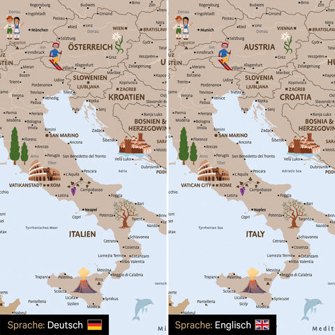Europe Map for Children Magnetic Board – MINIVENTURES® Brown