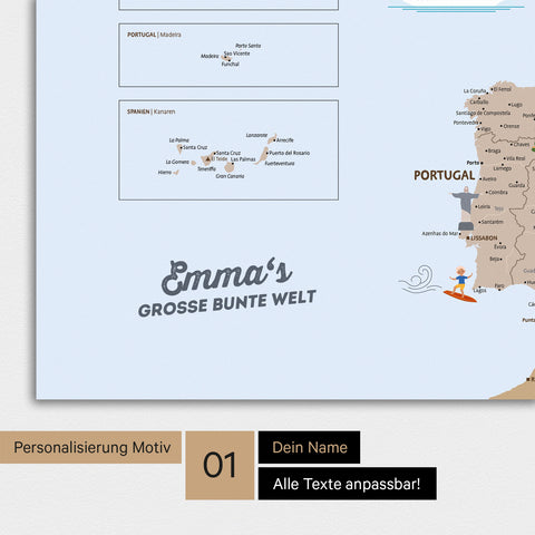Europe Map for Children Magnetic Board – MINIVENTURES® Brown