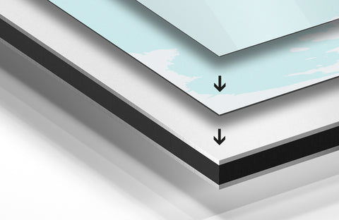Skizze des Aufbaus eines Magnetboards von einer Weltkarte für Kinder von Breuer's Weltkarten