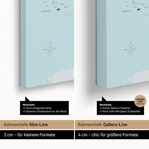 Kinder-wereldkaart Canvas Prikbord – MULTICOLOR® Classic