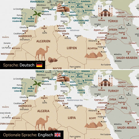 Kinder-wereldkaart Canvas Prikbord – MULTICOLOR® Wit