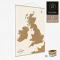 Magentische England & Irland-Karte in 21 Farben als Magnet-Poster kaufen