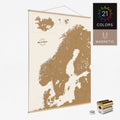 Magentische Skandinavien-Karte in 21 Farben als Magnet-Poster kaufen