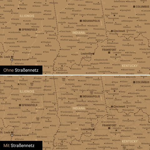 USA Map TRAVEL® Magnet Poster – in 21 Colors