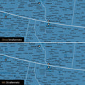 Nordamerika Karte Pinn-Leinwand in Blau optional mit dem Straßennetz der größten Highways und Interstates