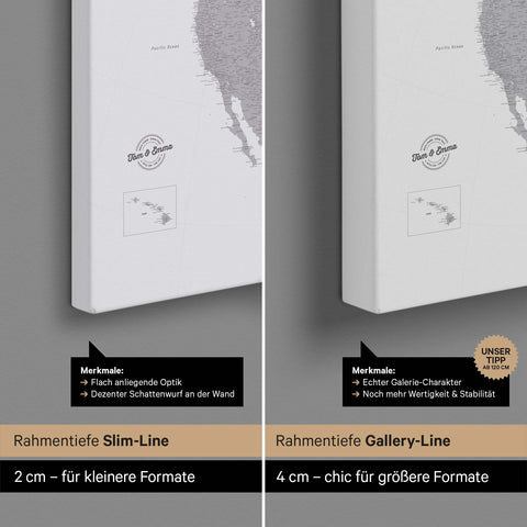 North America Push Pin Map TRAVEL® (Pinboard) – Coolgray