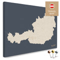 Österreich-Karte in Hale Navy als Pinnwand Leinwand zum Pinnen und Markieren von Reisezielen kaufen