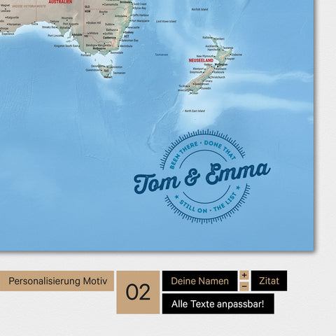 Alternatives Motiv für eine Personalisierung mit deinem Namen auf einer physischen Weltkarte als Poster in Multicolor Terra