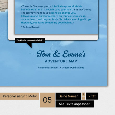 Fysische wereldkaart TRAVEL® Design Premium Poster – Multicolor Terra