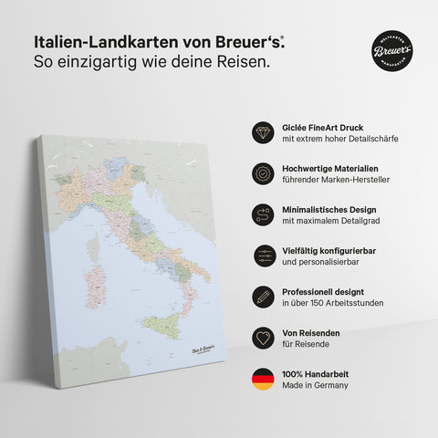 Political Italy Push Pin Map TRAVEL® – Multicolor Atlas