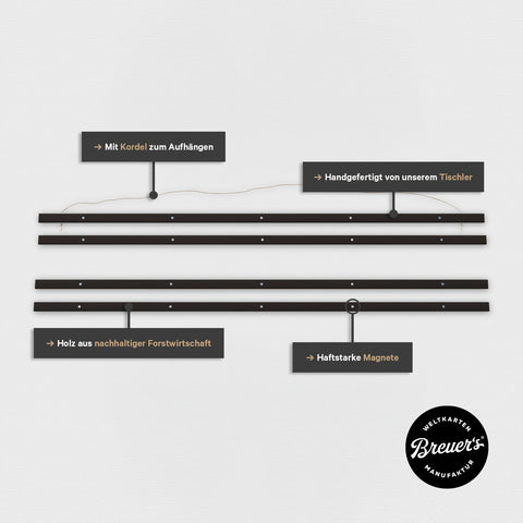 Wooden Magnetic Poster Hanger – Black