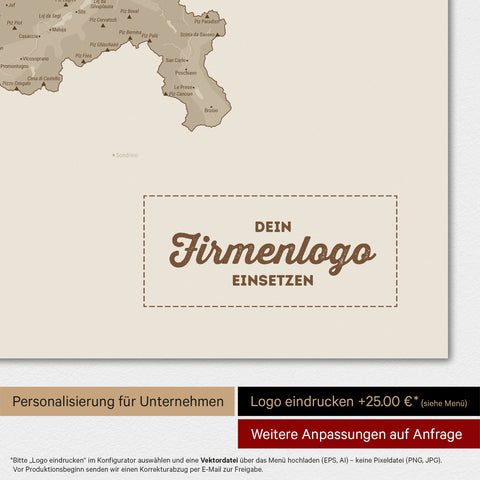 Magnetische Zwitserland-kaart TRAVEL® Magnetbord – Desert Sand