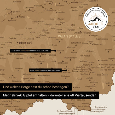 Magnetische Zwitserland-kaart TRAVEL® Magnetbord – Brons