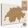 Magnetische Schweiz-Karte in Bronze als Magnetboard zum Pinnen und Markieren von Reisezielen kaufen