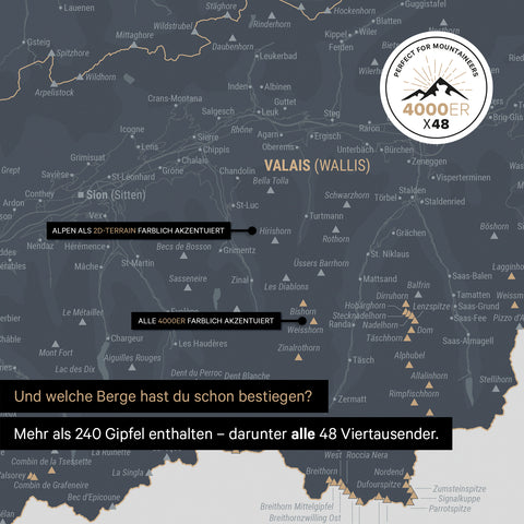 Magnetische Zwitserland-kaart TRAVEL® Magnetbord – Denim Blauw