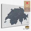 Magnetische Schweiz-Karte in Denim Blue als Magnetboard zum Pinnen und Markieren von Reisezielen kaufen