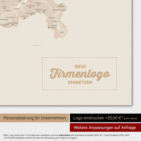 Magnetische Zwitserland-kaart TRAVEL® Magnetbord – Goud