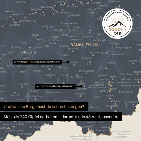 Magnetische Zwitserland-kaart TRAVEL® Magnetbord – Navy Light