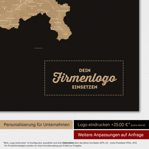 Magnetische Zwitserland-kaart TRAVEL® Magnetbord – Sonar Zwart