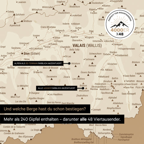 Magnetische Zwitserland-kaart TRAVEL® Magnetbord – Treasure Gold