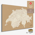 Magnetische Schweiz-Karte in Treasure Gold als Magnetboard zum Pinnen und Markieren von Reisezielen kaufen