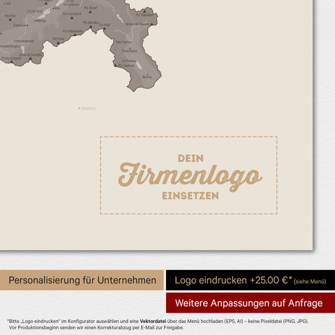 Switzerland Map TRAVEL® Magnetic Board – Warmgray