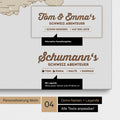 Pinnwand Leinwand einer Schweiz-Karte in Multicolor Beige mit Personalisierung als Logo mit Familiennamen