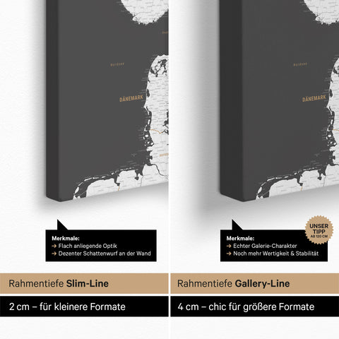 Scandinavia Push Pin Map TRAVEL® (Pinboard) – Dark Gray