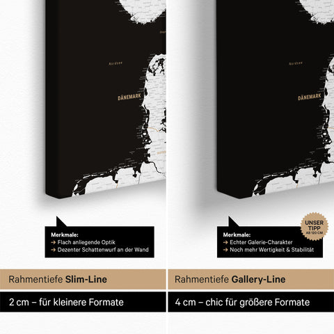 Scandinavia Push Pin Map TRAVEL® (Pinboard) – Dark Black