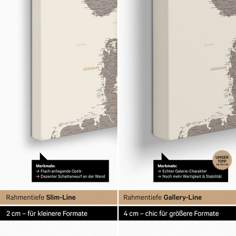 Scandinavia Push Pin Map TRAVEL® (Pinboard) – Warmgray