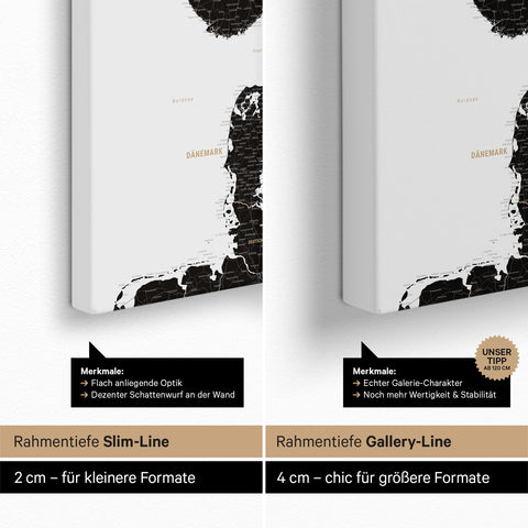 Scandinavia Push Pin Map TRAVEL® (Pinboard) – Light Black