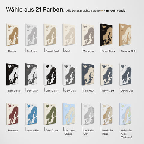 Scandinavië-kaart TRAVEL® Premium Poster – in 21 kleuren