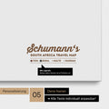 South Africa map as Push Pin Map in multicolor beige with personalization as logo with family name