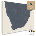South Africa map in Navy Light color as a Push Pin Map, with pins to mark travel destinations, high-quality made in Germany.
